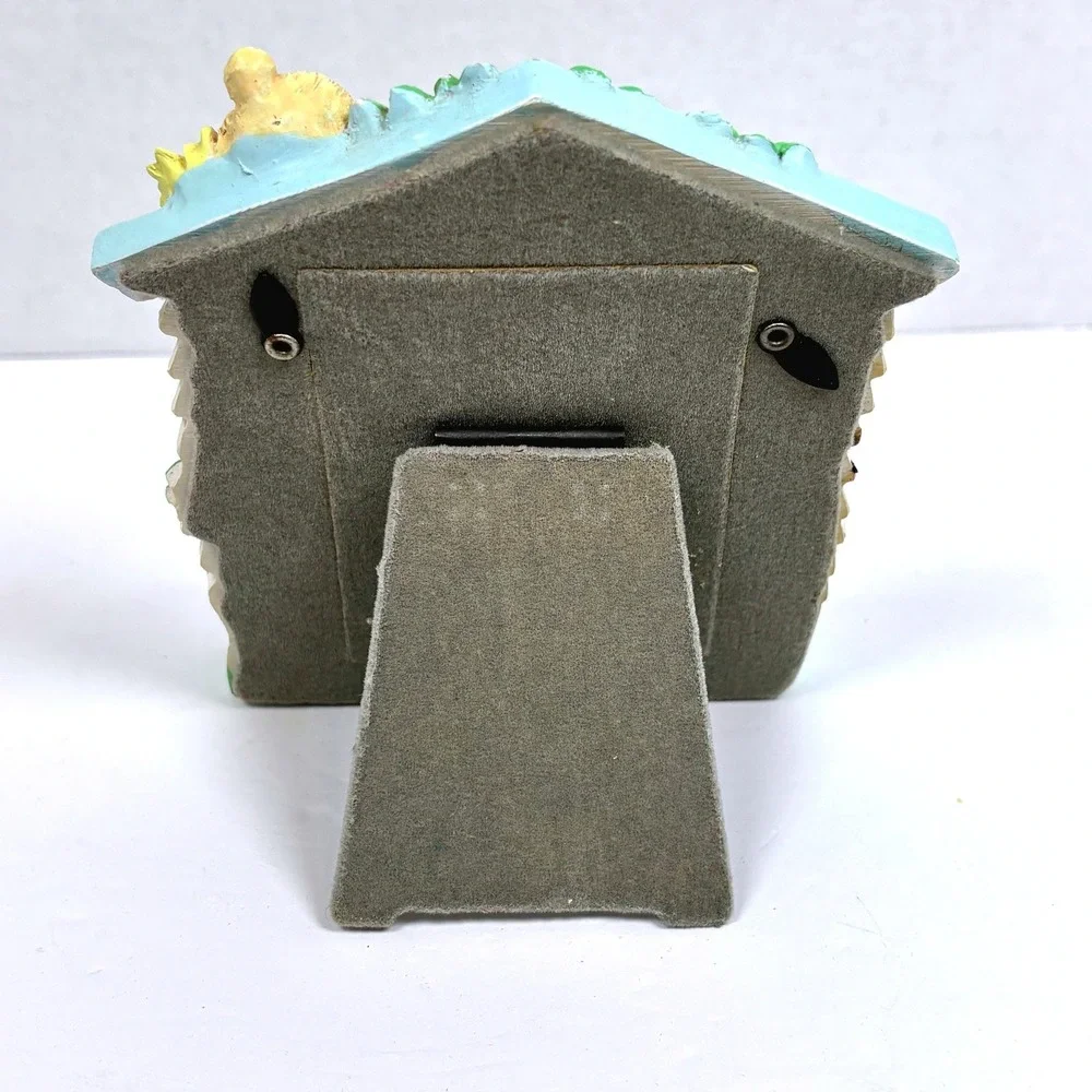 Vtg 90s Baby TeddyBear Photo Frame 3D Resin Nursery Decor Whimsical Keepsake